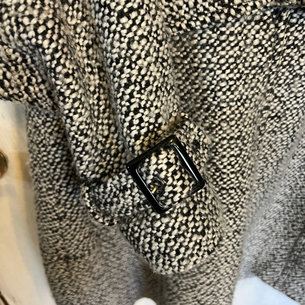Sz L Women’s Worthington Houndstooth fall/winter belted 3/4 length coat - Picture 7 of 12